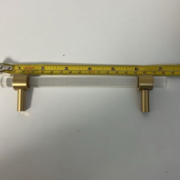 Anthropologie Gold and Acrylic Handle Cabinet Drawer Pull - Picture 6 of 7